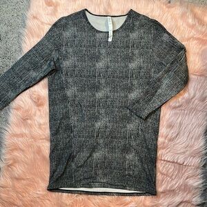 Woman's Lululemon Comme To Cozy Dress‎ Burlap Texture Black Dune Size 10